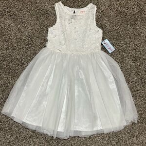 Girls Cat & Jack White Floral Dress-NWT Size-Large